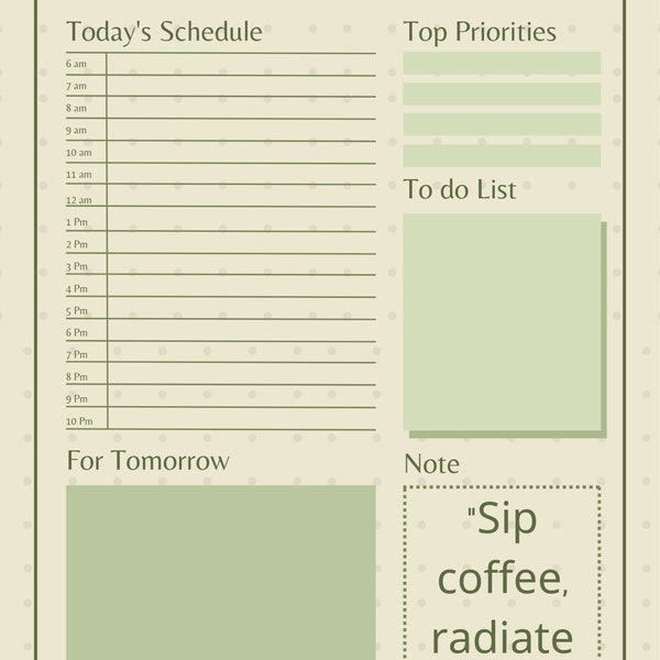 Electronic Daily Planner Etsy