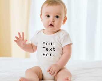 Personalised white Babygrow. Any wording of your choice. New baby, baby announcement