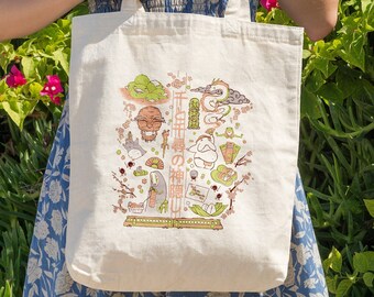Lindo bolso de mano anime, bolsa de viaje de lona anime, bolso de mano de Spirited Away, tote del mercado de agricultores de anime, tote para niños, lindo bolso de viaje Otaku