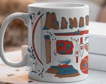 Kawaii Mononoke Mug, Kawaii Cottage core Mug, Cute Anime Mug, Cute Gift Anime Fan, Great Forest Spirit Mug , Kawaii Gift for Mom