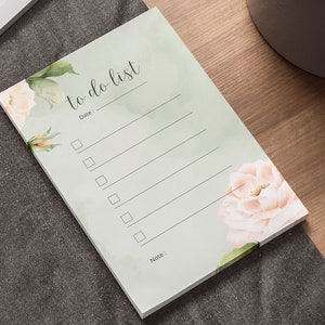 Floral Daily To-Do&#39;s Post-it Note Pads, Daily List Post It Notes, Daily Todo List Post It Notes, Daily Reminders Fridge Note Pads, 50 Sheets