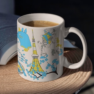Kawaii Tokyo Mug, Cute Anime Coffee Mug, Cute Tokyo Coffee Mug, Cute Anime Gift for Her, Gift for Japan Lover, Kawaii Gift