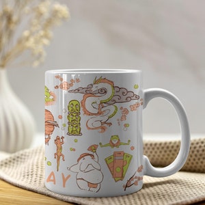 Kawaii Spirited Away Mug, Kawaii Anime Coffee Mug, Spirited Away Cup, Cute Anime Gift for Girlfriend, Gift for Japan Lover, Kawaii Gift
