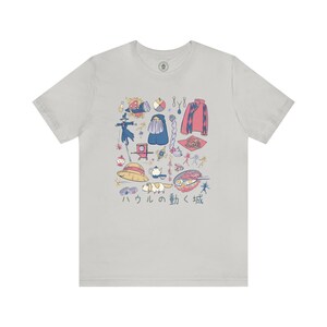 Howls Castle Tee, Anime Tee for Girlfriend, Ghibli Shirt, Kawaii Anime Shirt, Gift for Ghibli Lover, Anime Oversized Shirt for Her image 5