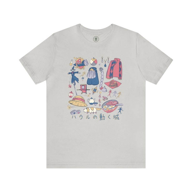 Howls Castle Tee, Anime Tee for Girlfriend, Ghibli Shirt, Kawaii Anime Shirt, Gift for Ghibli Lover, Anime Oversized Shirt for Her image 5