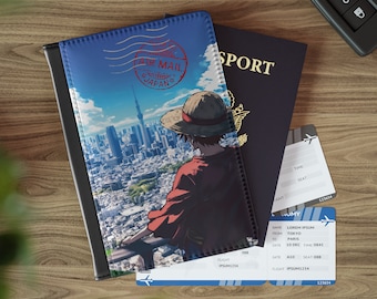 Funda de pasaporte anime, Titular de pasaporte de viaje anime, Cartera RFID, Funda de pasaporte anime, Accesorios de viaje anime