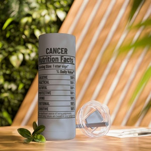 Custom Name Zodiac Facts Skinny Matte Tumbler, 20oz Zodiac Tumbler Gift, Personalized Zodiac Tumbler, Cute Personalized Gift for Mom
