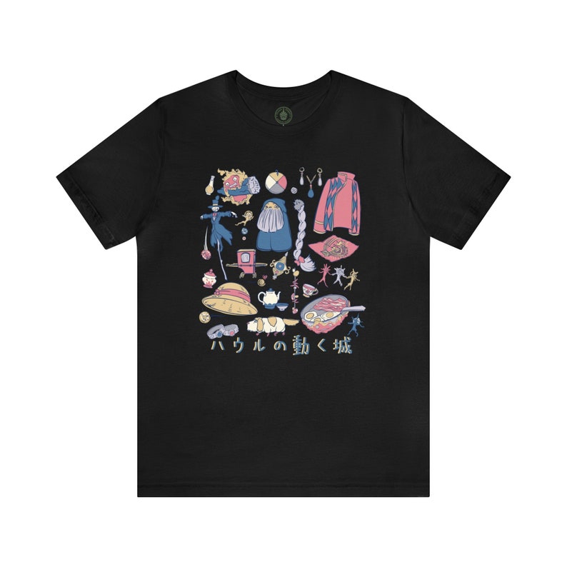 Howls Castle Tee, Anime Tee for Girlfriend, Ghibli Shirt, Kawaii Anime Shirt, Gift for Ghibli Lover, Anime Oversized Shirt for Her image 4