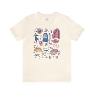 Howls Castle Tee, Anime Tee for Girlfriend, Ghibli Shirt, Kawaii Anime Shirt, Gift for Ghibli Lover, Anime Oversized Shirt for Her image 3