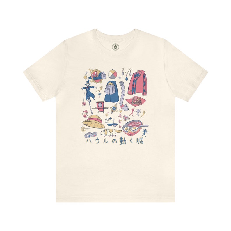Howls Castle Tee, Anime Tee for Girlfriend, Ghibli Shirt, Kawaii Anime Shirt, Gift for Ghibli Lover, Anime Oversized Shirt for Her image 3