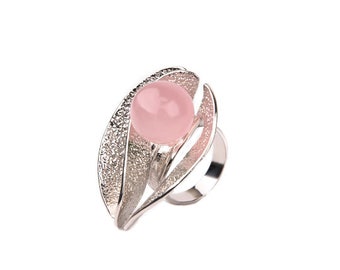 Rose Quartz Ring - Statement Rings - Cool rings, Romantic Silver, Women's Jewelry for Girls, Accessorize in Style, Best friend ring