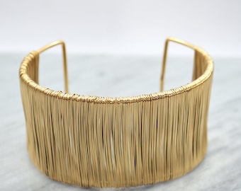 Large Cuff Bracelet for Women- Gold color Bracelet - Large Bracelet for women - Gift for Women - Gift for Her