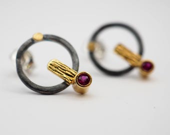 Sterling Silver Earrings, Handmade Earrings,, Gold Plated Earrins, Handmade Earrings, Gift for her, Gift fom Mom, Anniversary Gift