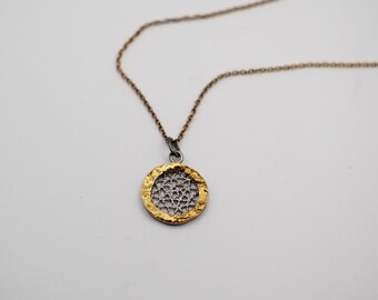 Handmade Pendant, 925 Sterling Silver Necklace, Gold Plated Necklace, Handmade Necklace, Gift for her, Gift fom Mom, Anniversary Gift