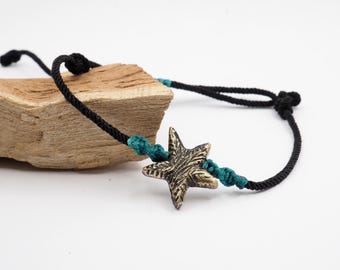 Handmade Bracelet, Star Bracelet, Bracelet in Gold color, Solid Brass Bracelet