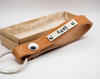 Leather Keychain, The Beatles Keychain, Beatles fans Gift, Musician Gifts, Engraved Keychain, Music Lover Gift
