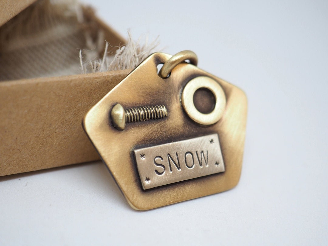 Image showcasing Dog Id Tag, Personalized Dog Name Plate, Handmade Pet Id Tag, Dog Name ...