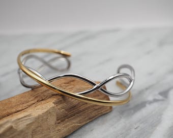 Gold & Silver Cuff Bracelet  - Stainless steel Bracelet - Bracelet for women - Gift for Women - Gift for Her - Gift for Mom