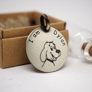 Cute Dog id tag, Cat Id Tag, Personalized dog name plate, Handmade pet id tag, Dog name, Dog Tag Custom,  Collar tag gift, Pet Tag, Dog Tag