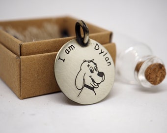 Cute Dog id tag, Cat Id Tag, Personalized dog name plate, Handmade pet id tag, Dog name, Dog Tag Custom,  Collar tag gift, Pet Tag, Dog Tag