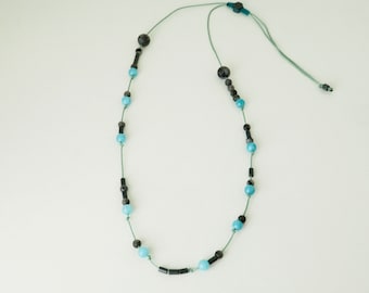 Morse Code Necklace, SAVE THE EARTH, Husband Gift, Jewelry for Men, Anniversary Gift, Boyfriend Gift, Semiprecious Stone Necklace, Beads