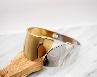 Cuff Bracelet for Women- Stainless steel in Gold and Silver color - Large Bracelet for women - Gift for Women - Gift for Her