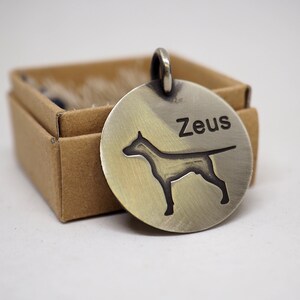 Plaque Ardoise Personnalisée Doberman 22x16 Cm - Gravure Laser Nom Et Motif - Résistante Aux Intempéries