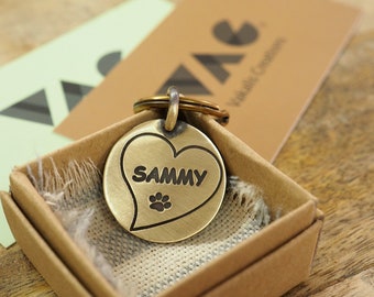 Dog id tag, Cat Id Tag, Personalized dog name plate, Handmade pet id tag, Dog name, Dog Tag Custom,  Retro pet Tag, Collar tag gift