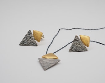 Sterling Silver Earrings, Handmade Earrings, Sterling Silver Necklace, Gold Plated Necklace, Handmade Necklace, Gift for her, Gift fom Mom