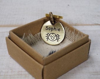 Pet Id Tag, Dog ID Tag , Cat Id Tag, Solid Brass Name Plate, White Brass Name Plate, Pet Gift.