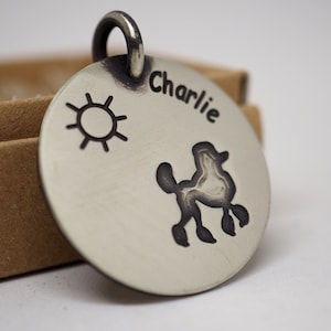 Dog id tag, Tag For Poodle , Personalized dog name plate, Dog name, Dog Tag Custom,  Retro pet Tag, Collar tag gift, Personalized Tag