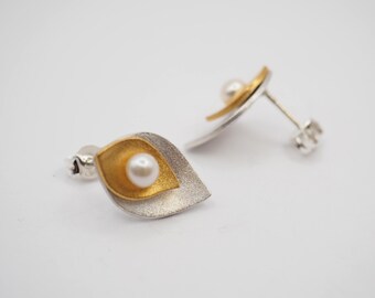 Sterling Silver Earrings, Handmade Earrings, Sterling Silver Necklace, Gold Plated Necklace, Handmade Necklace, Gift for her, Gift fom Mom