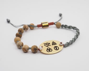 Handmade Bracelet,  Handmade semi precious Stone bracelet , Musician Gifts, Led Zeppelin, Led Zeppelin Fans Gift