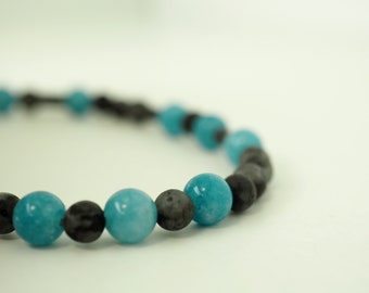 Morse Code Bracelet, SAVE THE EARTH, Husband Gift, Jewelry for Men, Anniversary Gift, Boyfriend Gift, Semiprecious Stone Bracelet, Beads