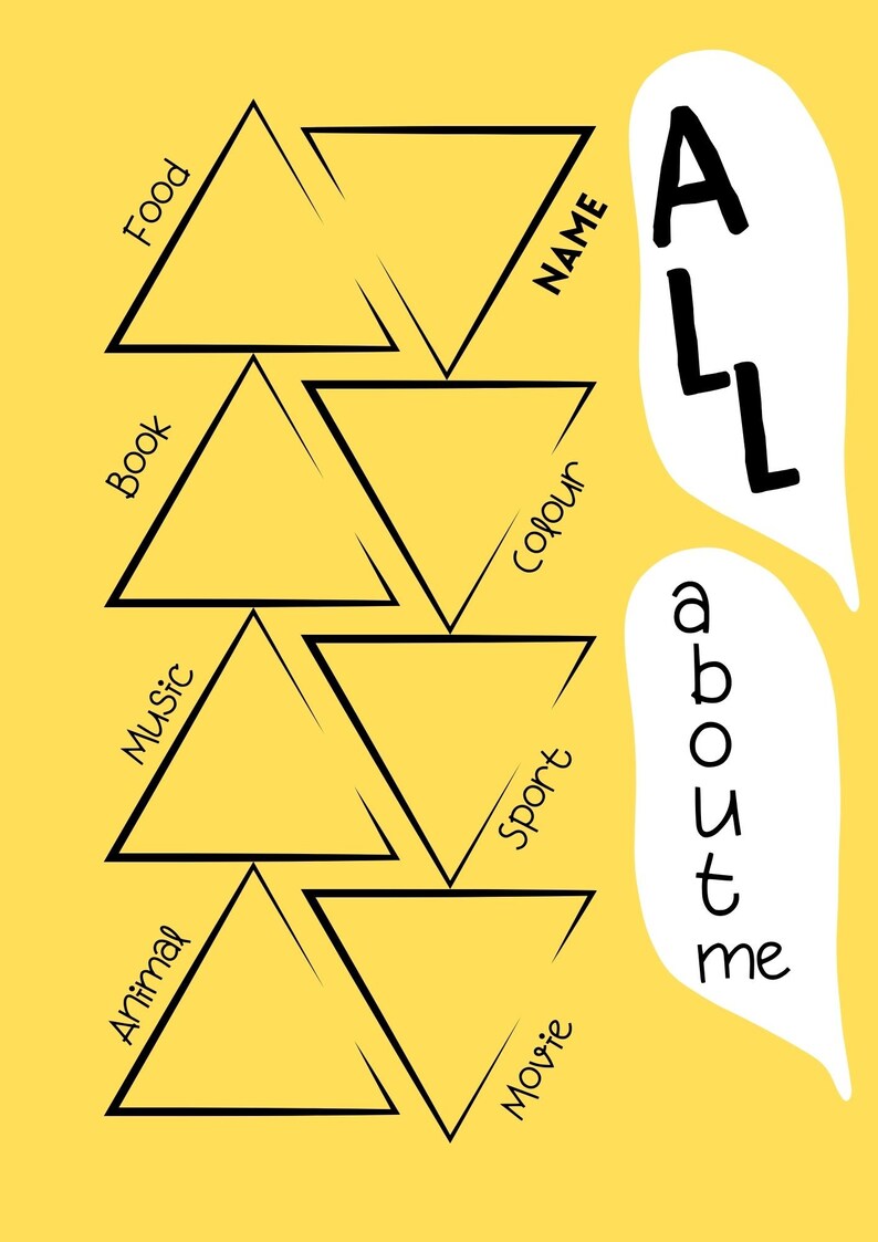 Printable All About Me Worksheet school Worksheet back To Etsy Australia Printable All About Me Worksheet school Worksheet back To Etsy Australia