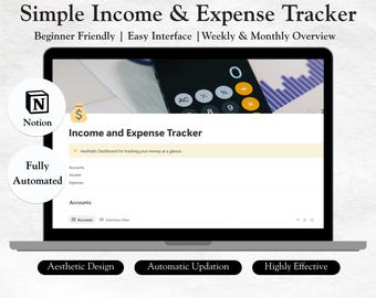 Notion Finance Tracker, pianificatore finanziario personale, gestore di entrate e spese mensili e settimanali, sistema di gestione del budget e del denaro