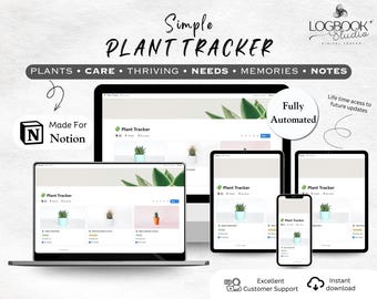 Modello di monitoraggio delle piante Notion Diario di cura delle piante Pianificatore di giardinaggio Programma di irrigazione Pianificatore di piante da interno Pianificatore di giardinaggio Diario delle piante