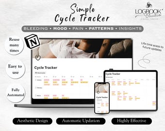 Modello di monitoraggio del ciclo mestruale, diario del ciclo, calendario del ciclo mestruale, pianificatore dell'ovulazione, monitoraggio della sindrome premestruale, pianificatore ormonale 2026
