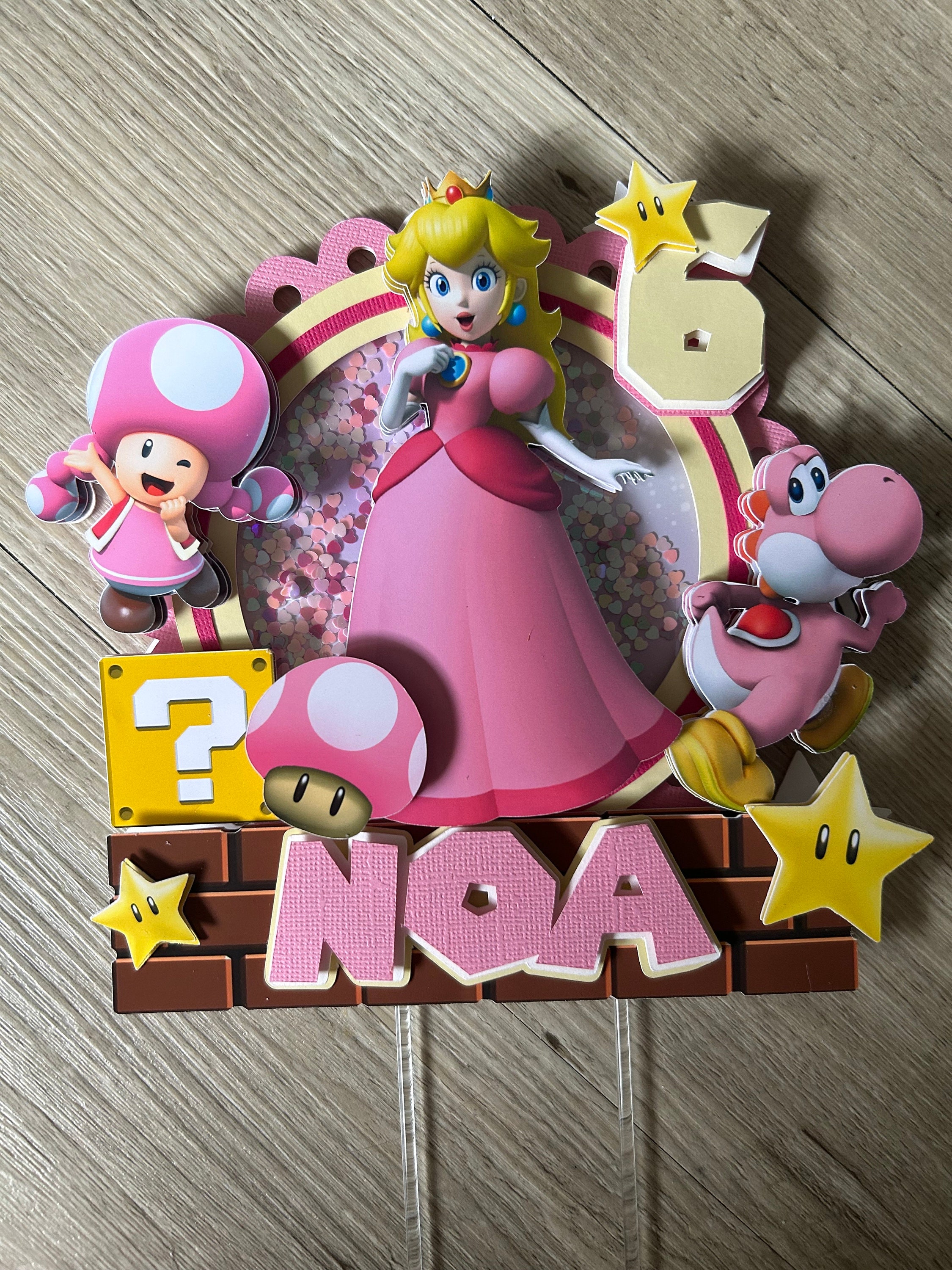 Decoración para tarta de Mario Kart Princess Peach Kong cifras de juguete  juego de 6 suministros para fiestas de cumpleaños y dibujos animados :  : Alimentos y Bebidas