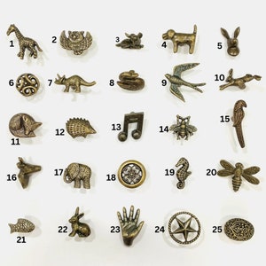 Vintage Bronze Iron Animal Cabinet Door Knobs Handles Antique Handmade Metal Animal Bird Insect Cupboard, Drawer Knobs & Pulls