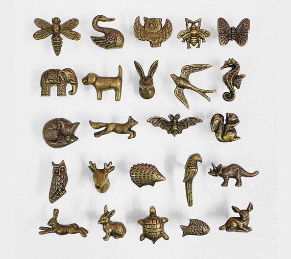 Handmade Bronze Animal Drawer Knobs: Vintage Iron Cabinet Pulls