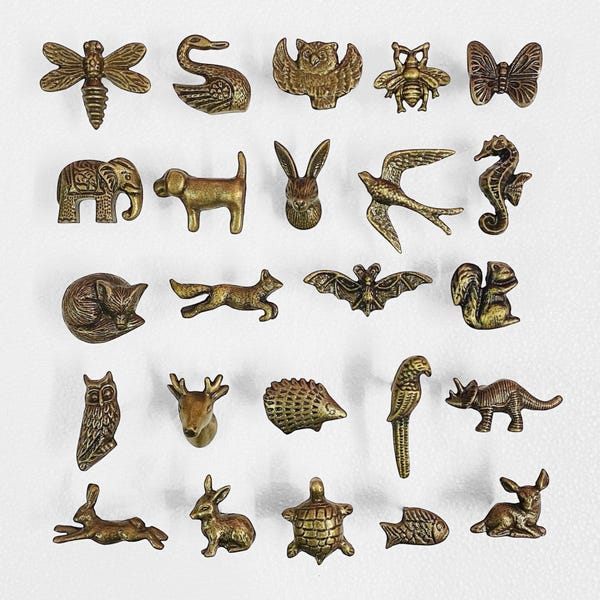 Handmade Bronze Animal Drawer Knobs: Vintage Iron Cabinet Pulls