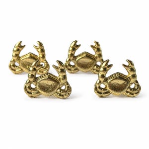 Gold Crab Cabinet Knob | Coastal Nautical Brass Drawer Pull | Beach House Handle