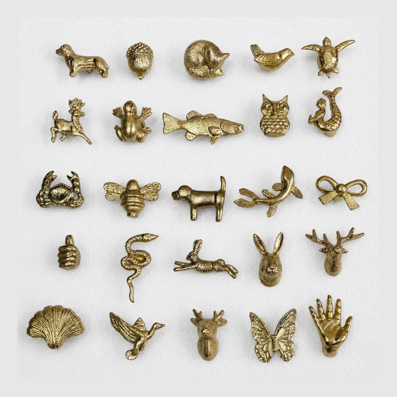 Solid Animal Cabinet Knobs | Decorative Drawer Pulls | Gift for Home Decor | Nursery Furniture Hardware | Unique Cabinet Handles image 1