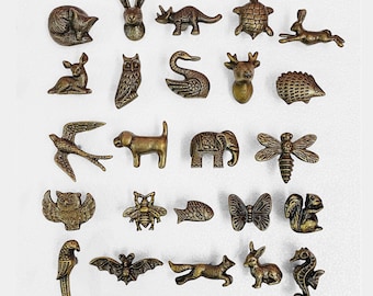 Handmade Antique Bronze Animal Knobs: Drawer Pulls