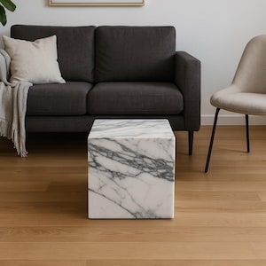 Arabescato Soffbord-40x40x40cm-Marmor Soffbord-Bord bas i marbre Arabescato-table de salon modern-Designer Arabescato Soffbord