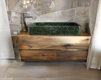 Countertop washbasin in Verde Aghata marble-90x45-baño verde-green sink-vasque a poser vert-évier a poser vert-green designer washbasin in marble