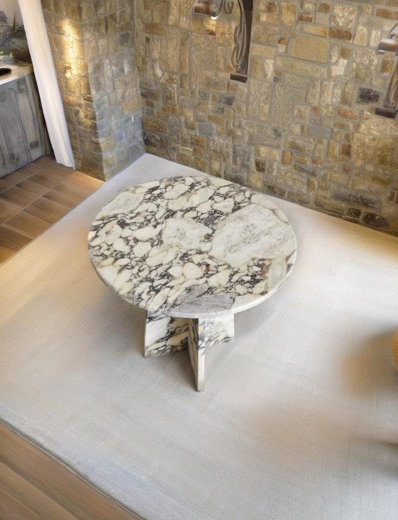 Calacatta viola Marble coffee table-50 x 50 cm-tavolino in marmo-Table basse en marbre-table de salon moderne-moderner Wohnzimmertisch-tavolino image 3