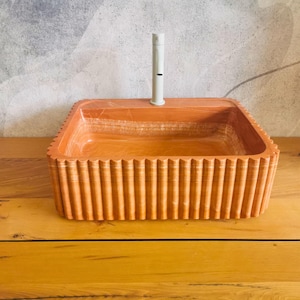 Red marble countertop washbasin 50x40x14cm,marmor waschbecken, red sink,modern design bathroom sink,modern red sink,red sinks