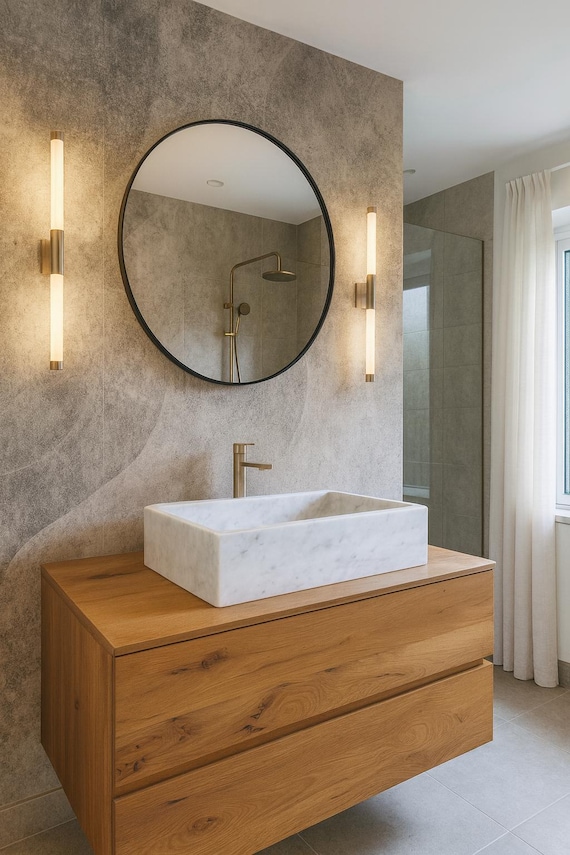 Lavabo da appoggio in marmo carrara-70x40x15cm-marmor waschbecken-carrara marmor-lavabo moderno in marmo carrara-lavabo design in carrara